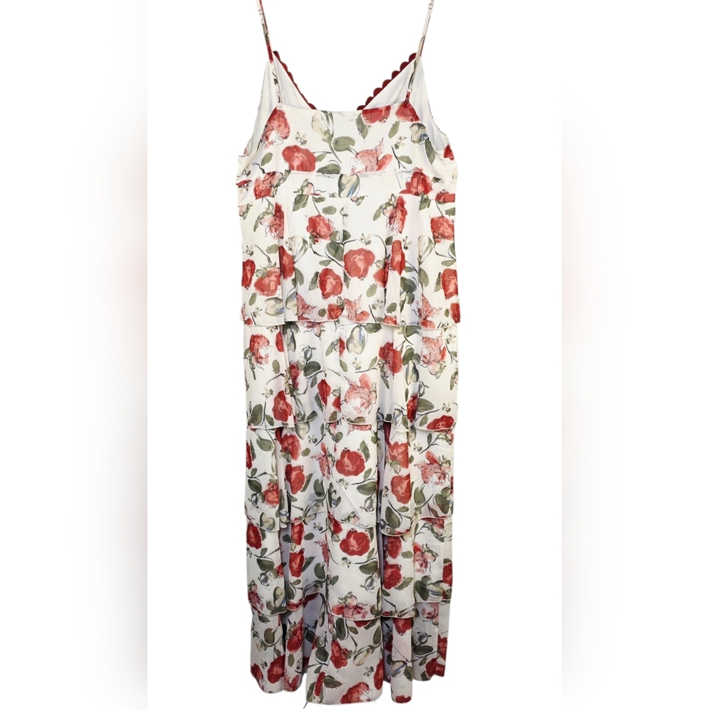 Davi & Dani Boutique Red Rose Layered Maxi Cami Floral Dress - Plus Size 3XL - Picture 9 of 17
